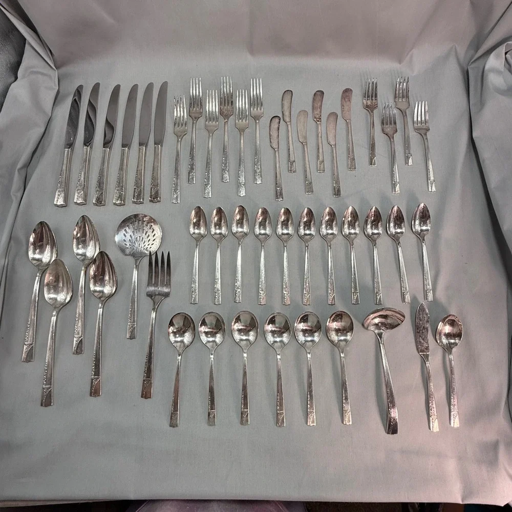 Oneida Caprice Nobility Plate 49 Pc Silverplate Flatware Replacements Art Deco